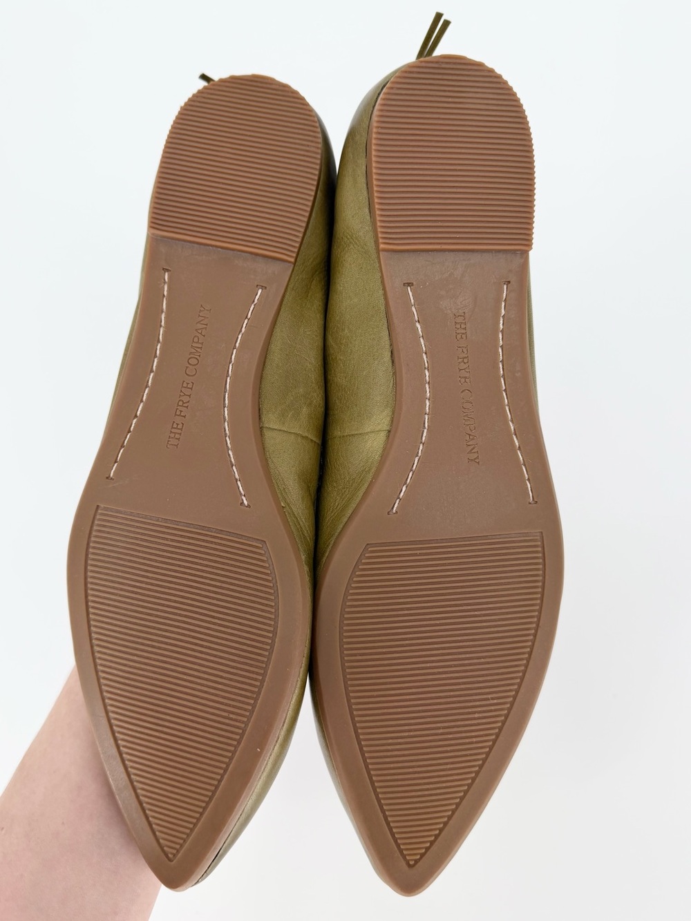 Frye Regina Ballet Green Leather Flats - Picture 9 of 9